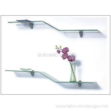 Curved glass shelves